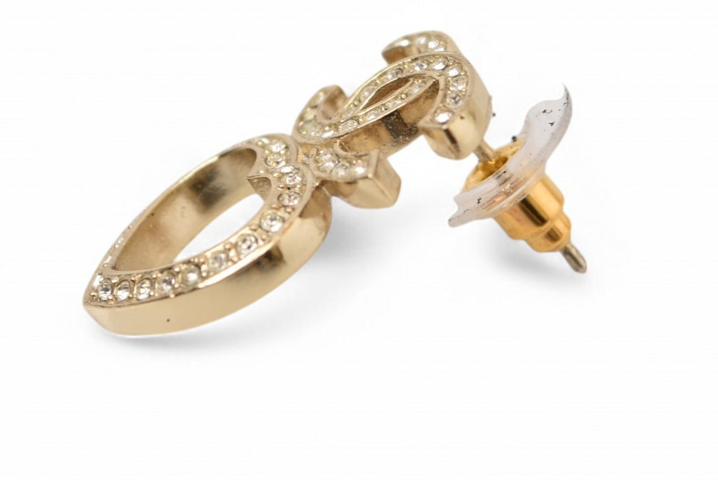 シャネル ピアス アクセサリー CHANEL CCマーク/ハートモチーフ ラインストーン ゴールド【中古】