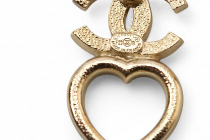 シャネル ピアス アクセサリー CHANEL CCマーク/ハートモチーフ ラインストーン ゴールド【中古】