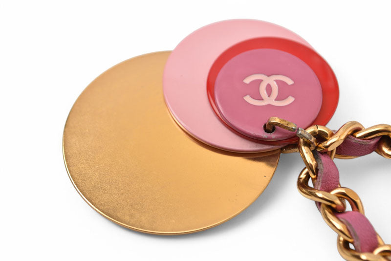 シャネル バングル/チェーンブレスレット CHANEL CC/ココマーク ピンクマルチ/ゴールド 01【中古】