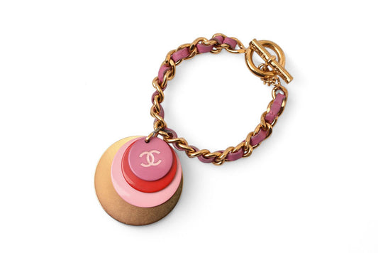 シャネル バングル/チェーンブレスレット CHANEL CC/ココマーク ピンクマルチ/ゴールド 01【中古】