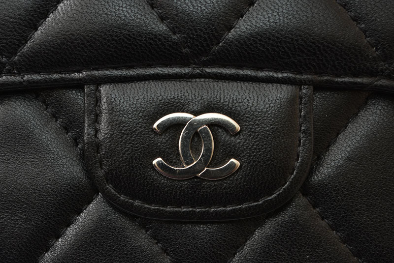 シャネル 財布 三つ折り CHANEL 財布 A31506 タイムレスクラシック マトラッセ/キャビアスキン ブラック【中古】