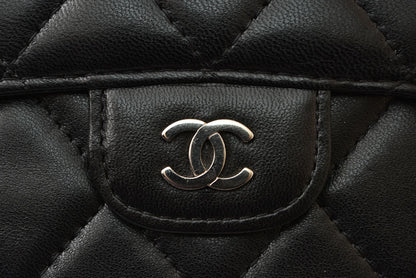 シャネル 財布 三つ折り CHANEL 財布 A31506 タイムレスクラシック マトラッセ/キャビアスキン ブラック【中古】