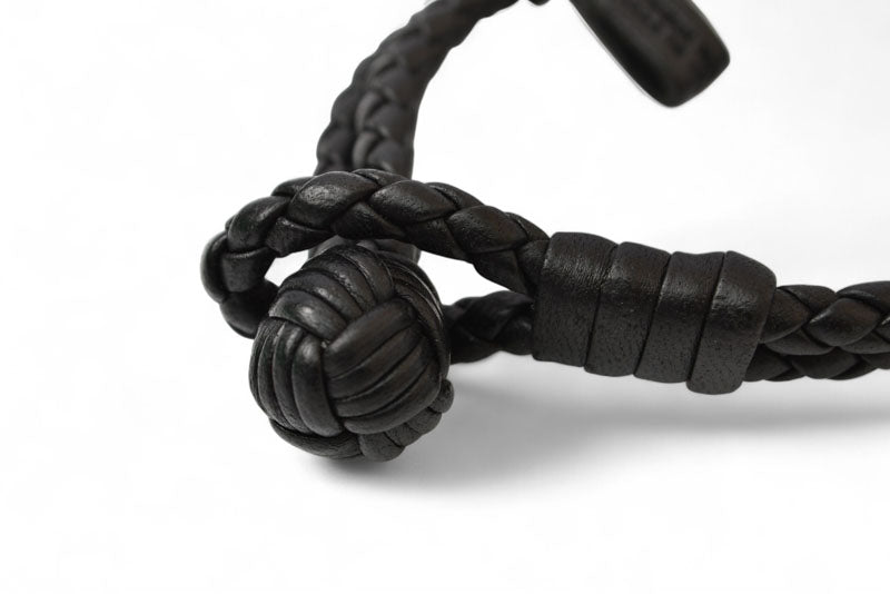 ボッテガヴェネタ ブレスレット/バングル BOTTEGA VENETA イントレチャート ダブル ブラック Sサイズ 612982 VO0BG 8803