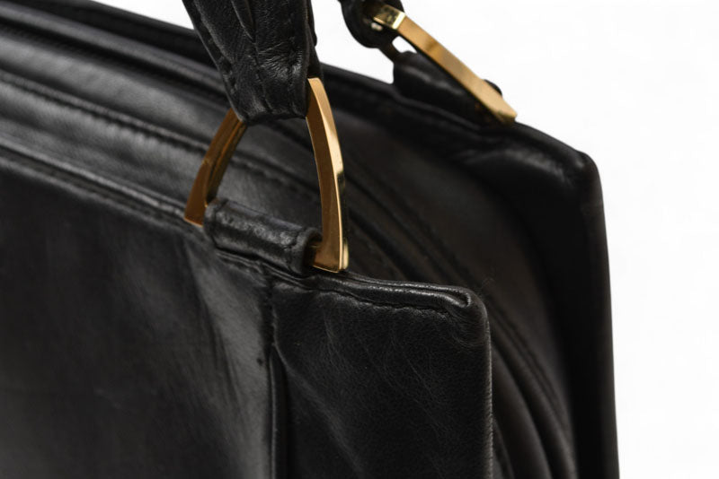 ロエベ ハンドバッグ/スモール LOEWE ヴィンテージ バッグ シープスキン ブラック【中古】