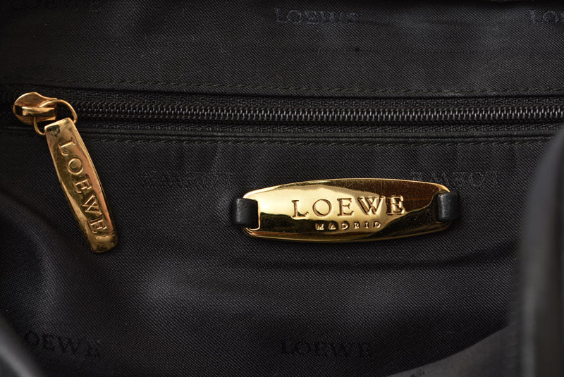 ロエベ ハンドバッグ/スモール LOEWE ヴィンテージ バッグ シープスキン ブラック【中古】
