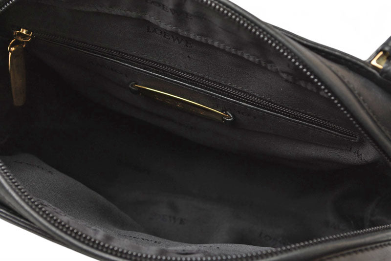 ロエベ ハンドバッグ/スモール LOEWE ヴィンテージ バッグ シープスキン ブラック【中古】