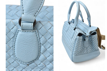 ボッテガヴェネタ ミニボストン/ショルダーバッグ 2way BOTTEGA VENETA バッグ イントレチャート スカイブルー【中古】