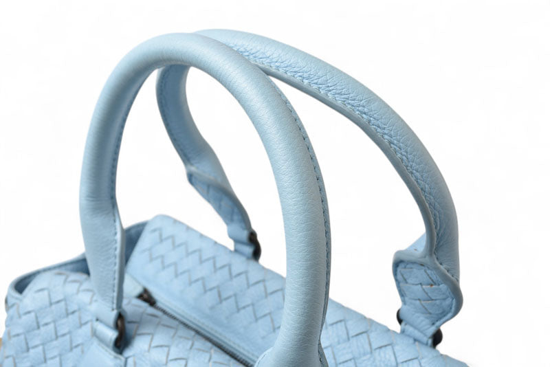 ボッテガヴェネタ ミニボストン/ショルダーバッグ 2way BOTTEGA VENETA バッグ イントレチャート スカイブルー【中古】