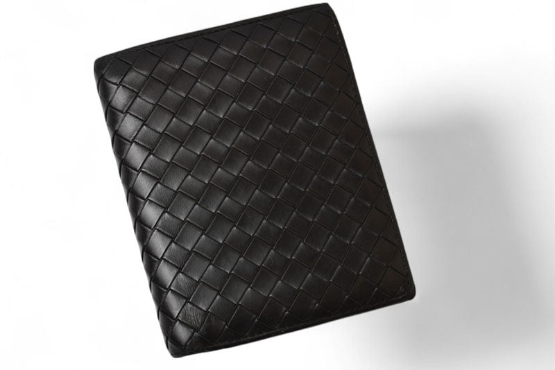 ボッテガヴェネタ 財布/二つ折り財布 BOTTEGA VENETA 折財布 イントレチャート ブラック 169731【中古】