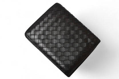 ボッテガヴェネタ 財布/二つ折り財布 BOTTEGA VENETA 折財布 イントレチャート ブラック 169731【中古】