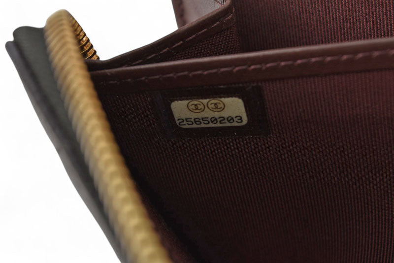 シャネル 財布 CHANEL 長財布/マトラッセ キャビアスキン A50097 ブラック/ゴールド【中古】