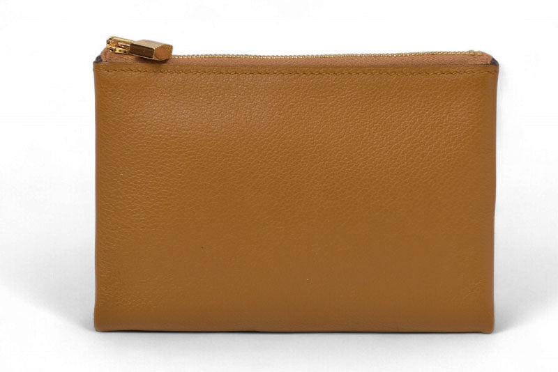 エルメス カードケース/コインケース/ミニポーチ HERMES フラット アトゥー PM レザー Ｄ刻 ブラウン/パープル【中古】