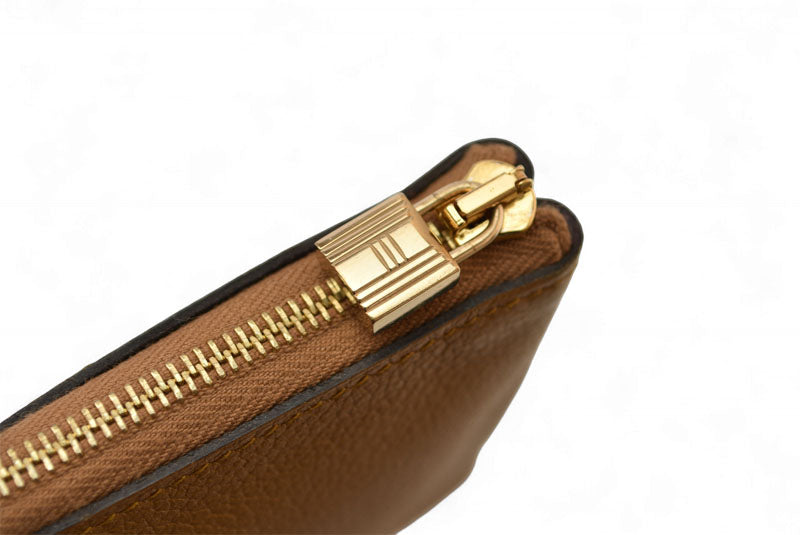 エルメス カードケース/コインケース/ミニポーチ HERMES フラット アトゥー PM レザー Ｄ刻 ブラウン/パープル【中古】