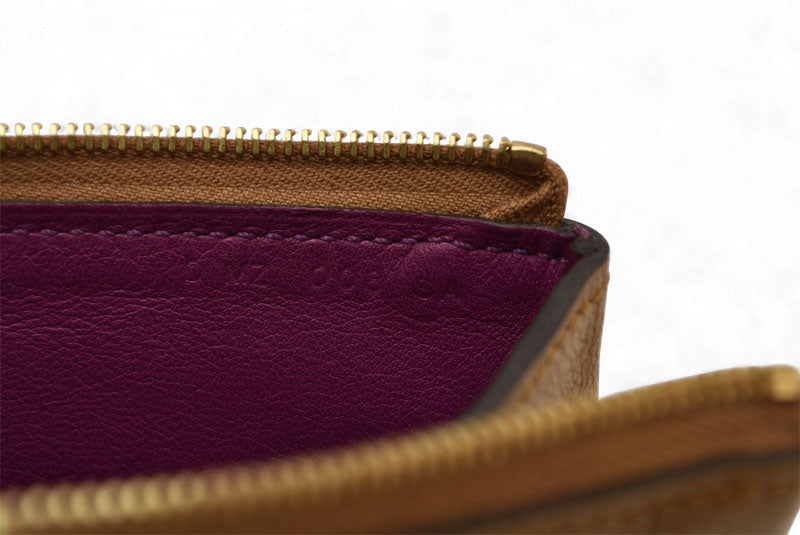 エルメス カードケース/コインケース/ミニポーチ HERMES フラット アトゥー PM レザー Ｄ刻 ブラウン/パープル【中古】
