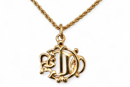 クリスチャンディオール ネックレス Christian Dior ヴィンテージ GP エンブレム ゴールド【中古】
