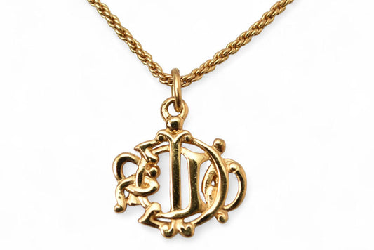 クリスチャンディオール ネックレス Christian Dior ヴィンテージ GP エンブレム ゴールド【中古】