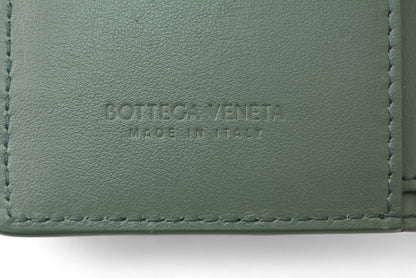 ボッテガ ヴェネタ 財布/二つ折り BOTTEGA VENETA ミニ財布 707601 イントレチャート ミント/グリーン系【中古】