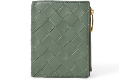 ボッテガ ヴェネタ 財布/二つ折り BOTTEGA VENETA ミニ財布 707601 イントレチャート ミント/グリーン系【中古】