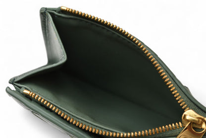 ボッテガ ヴェネタ 財布/二つ折り BOTTEGA VENETA ミニ財布 707601 イントレチャート ミント/グリーン系【中古】