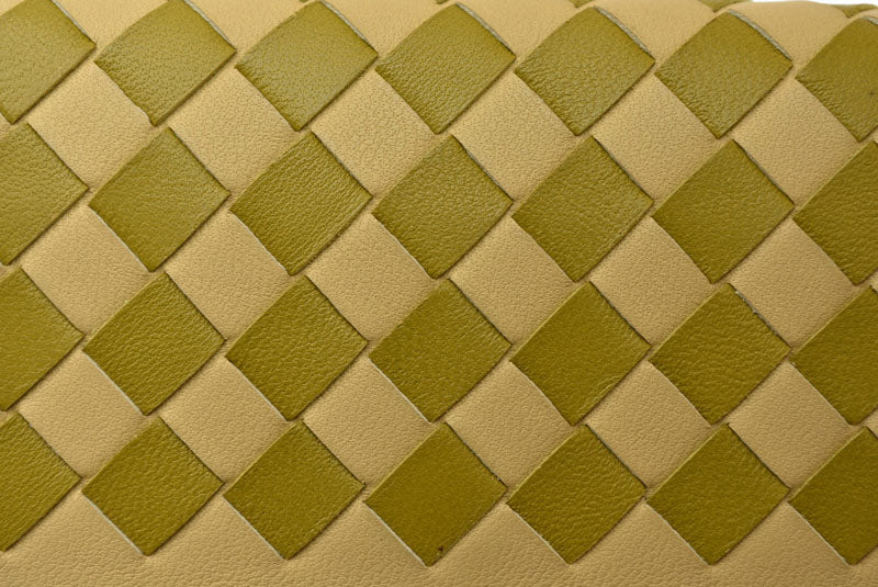 ボッテガヴェネタ　カードケース/コインケース BOTTEGA VENETA イントレチャート レザー ベージュ/カーキマルチ 133945【中古】
