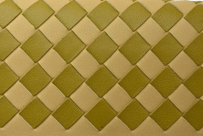 ボッテガヴェネタ　カードケース/コインケース BOTTEGA VENETA イントレチャート レザー ベージュ/カーキマルチ 133945【中古】