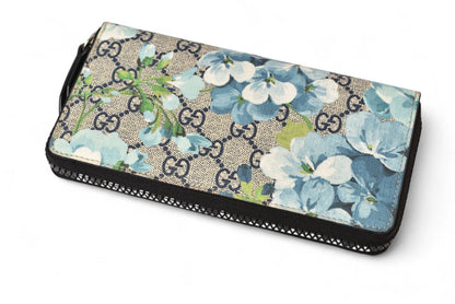 グッチ 財布 GUCCI 長財布 GG BLOOMS/GGブルームス スプリームキャンバス 408665 KU2HN 8499 ブルー/ベージュ【中古】