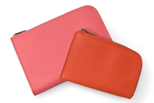 エルメス 財布/ミニポーチ HERMES リミックス コンバイン デュオ A刻印 ローズアザレ/オレンジポピー【中古】