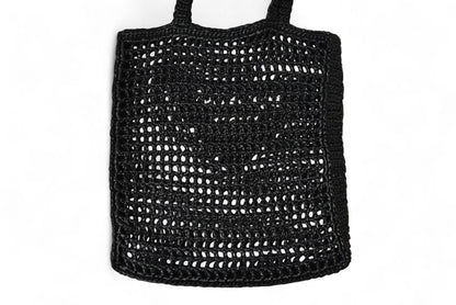 プラダ トートバッグ PRADA バッグ ロゴ ラフィア カゴ ブラック/ホワイト 1BG393【中古】