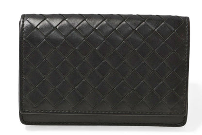 ボッテガヴェネタ カードケース/名刺入れ BOTTEGA VENETA イントレチャート レザー ブラック 174646【中古】