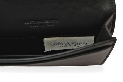 ボッテガヴェネタ カードケース/名刺入れ BOTTEGA VENETA イントレチャート レザー ブラック 174646【中古】