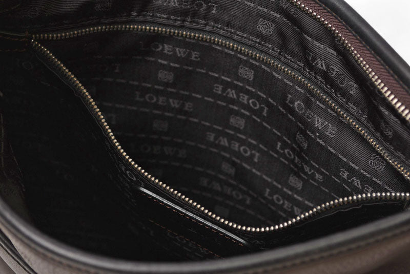 ロエベ ショルダーバッグ/クロスボディ アナグラム LOEWE バッグ ダークブラウン ヴィンテージ【中古】