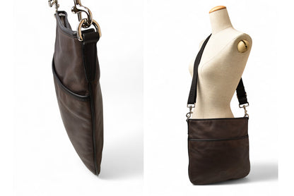 ロエベ ショルダーバッグ/クロスボディ アナグラム LOEWE バッグ ダークブラウン ヴィンテージ【中古】