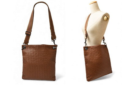 ボッテガヴェネタ ショルダーバッグ/メッセンジャーバッグ BOTTEGA VENETA クロスボディ イントレチャートVN ブラウン 161623【中古】