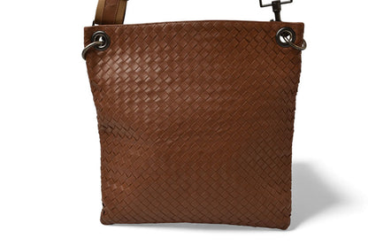 ボッテガヴェネタ ショルダーバッグ/メッセンジャーバッグ BOTTEGA VENETA クロスボディ イントレチャートVN ブラウン 161623【中古】