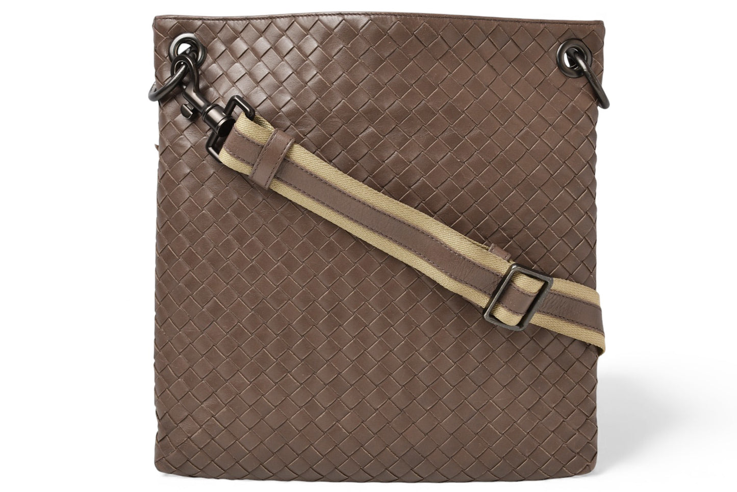 ボッテガヴェネタ ショルダーバッグ/メッセンジャーバッグ BOTTEGA VENETA クロスボディ イントレチャートVN ライトブラウン 172726【中古】