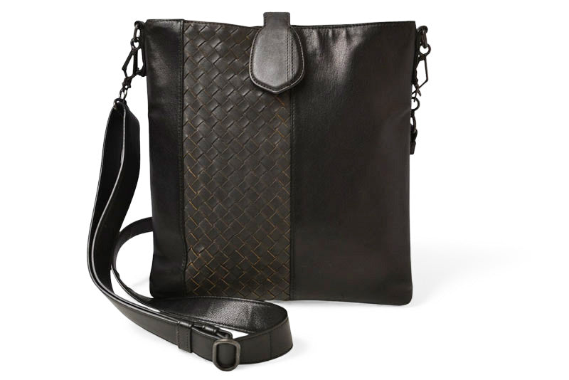 ボッテガヴェネタ ショルダーバッグ/メッセンジャーバッグ BOTTEGA VENETA クロスボディ イントレチャートVN ブラック/グレー 【中古】