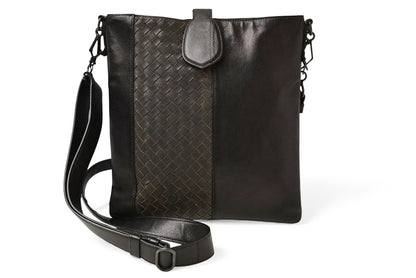 ボッテガヴェネタ ショルダーバッグ/メッセンジャーバッグ BOTTEGA VENETA クロスボディ イントレチャートVN ブラック/グレー 【中古】