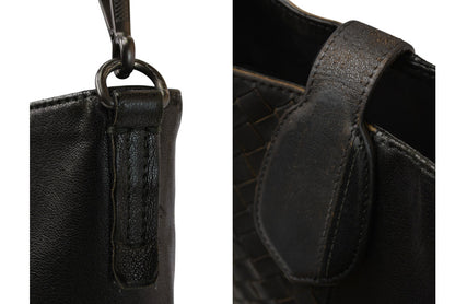 ボッテガヴェネタ ショルダーバッグ/メッセンジャーバッグ BOTTEGA VENETA クロスボディ イントレチャートVN ブラック/グレー 【中古】