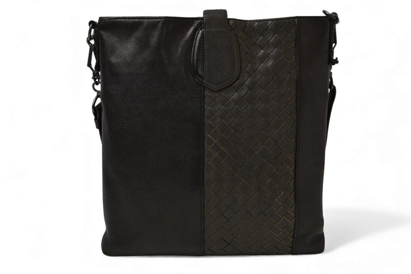 ボッテガヴェネタ ショルダーバッグ/メッセンジャーバッグ BOTTEGA VENETA クロスボディ イントレチャートVN ブラック/グレー 【中古】