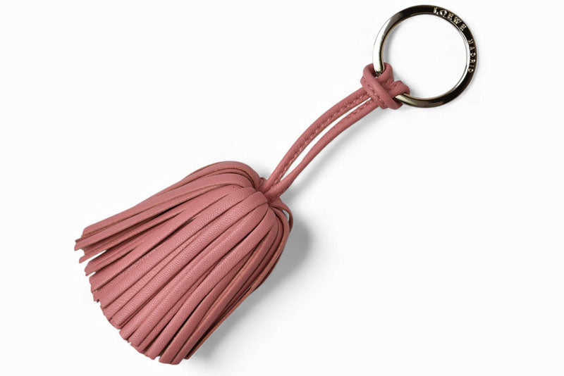 ロエベ キーリング/キーホルダー LOEWE バッグチャーム タッセル ローズ 111.08.415 未使用【中古】