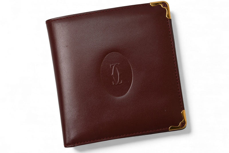 カルティエ 折財布/二つ折り財布 ヴィンテージ Cartier メンズ マスト ドゥ カルティエ ボルドー 73184192【中古】