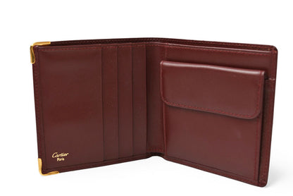 カルティエ 折財布/二つ折り財布 ヴィンテージ Cartier メンズ マスト ドゥ カルティエ ボルドー 73184192【中古】