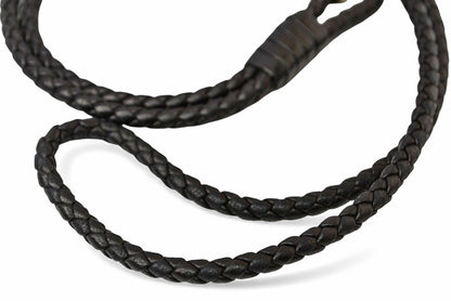 ボッテガヴェネタ ネックストラップ BOTTEGA VENETA イントレチャート ブラック 未使用【中古】