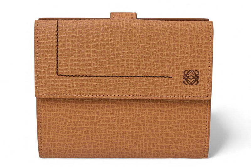 ロエベ 財布 LOEWE 三つ折り財布 アナグラム トリフォルド キャラメル【中古】