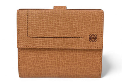 ロエベ 財布 LOEWE 三つ折り財布 アナグラム トリフォルド キャラメル【中古】