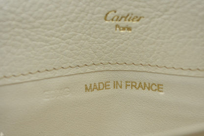 カルティエ 財布 Cartier 長財布 マルチェロ 2C パンチングロゴ ホワイト【中古】