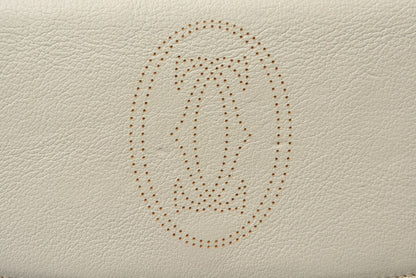 カルティエ 財布 Cartier 長財布 マルチェロ 2C パンチングロゴ ホワイト【中古】
