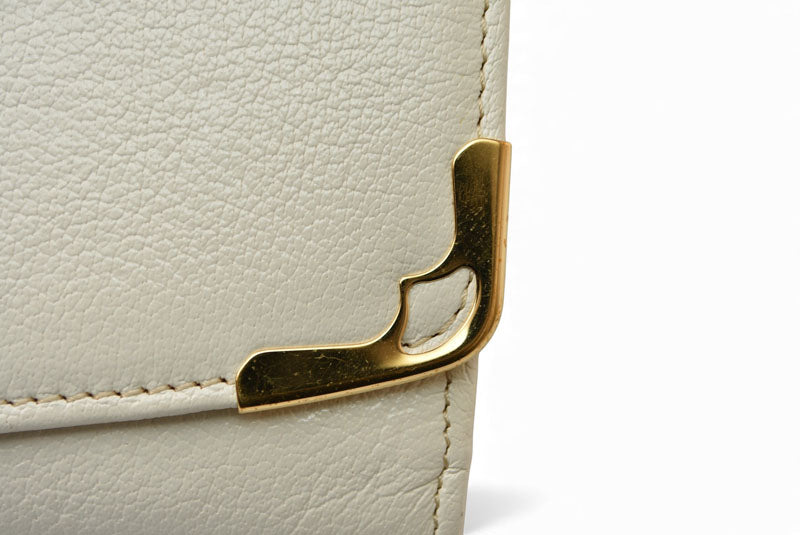 カルティエ 財布 Cartier 長財布 マルチェロ 2C パンチングロゴ ホワイト【中古】