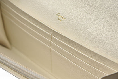 カルティエ 財布 Cartier 長財布 マルチェロ 2C パンチングロゴ ホワイト【中古】