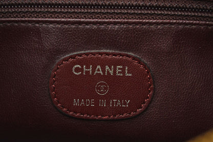 シャネル ポーチ CHANEL コスメポーチ ヴィンテージ ココマーク キャビアスキン ボルドー【中古】